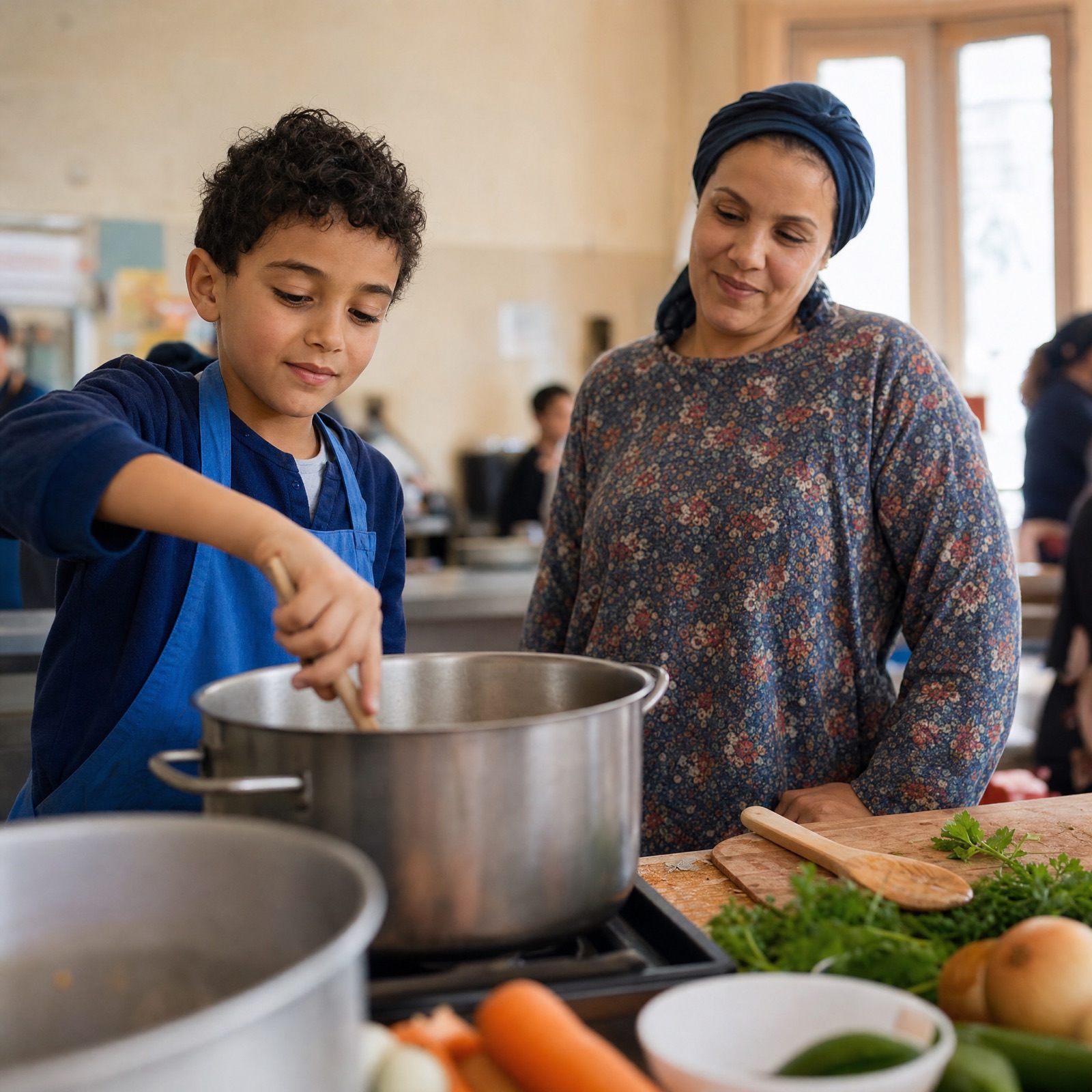 Petite fille fière de son tourteau fromager